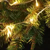 Décorations de Noël 2,7 m Guirlande verte avec branches jaunes non/avec ornements légers pour la maison