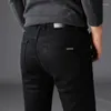 Mäns jeans 2023 Autumn Black Slim Classic Style Business Fashion Advanced Stretch Jean Trousers Mane Brand Denim Pants