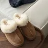 Luksusowy Tazz Slipper Tasmans Kaptaki Women Slip-On Platforma Plates Slajdes Czarne kasztanowe trampki mody designerskie buty fur