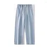 Men's Jeans Wide Leg Autumn Regular Elastic Waist Straight Loose Trousers Korean Version Trend Versatile Casual Pants