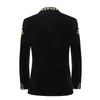 Herrdräkter blazers lyxguld barock blommig broderi sammet blazer jacka män sjal krage en knapp klänning blazers bröllop middag fest tuxedo 230919