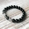 SN1055 Top Quality Preto Onyx Quartzo Rutilado Pulseira Cura Pulseira Coração Chakra Yoga Jewelry3013