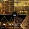 Stringhe LED Party 3X2M Luci nette natalizie solari Luci stringa a rete 8 modalità Luci nette esterne impermeabili Ghirlanda XmasTree Decorazioni per feste in cortile HKD230919