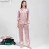 Women's Sleepwear Women 100 Mulberry Real Silk Pajamas Sets 22MU Long Sleeve Trousers Suits Two-piece Silk Home Clothes Sleepwear Ladies Nightwear L230919