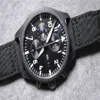 44 5MM CERAMIC CASE NATO STRAP CHRONOGRAPH CHRONO WATERPROOF ZF QUALITY AUTOMATIC MENS MEN WATCH 389101 WATCHES275g