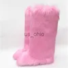 Botas femininas de pele joelho alto botas longas 2023 inverno mulheres fofo peludo falso pele de raposa botas de neve feminino rosa branco preto algodão botas de esqui j230919