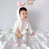 Clothing Sets Autumn Winter Baby Girls Clothes Set Cotton Hoodie Patchwork Love Drawstring Romper Suit Skinny Pants Socks Toddler Outfits 230918