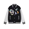 Jaquetas masculinas Mens Jaquetas Mens Varsity Couro Jaqueta de Beisebol Homens Mulheres Vintage Bordado Carta Patchwork College Coats Hip Hop Bomber Casaco # 0759