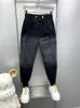 Dżinsy męskie czarny szary gradient w paski Hip Hop Harem Spodni jesienna najnowsza kowbojska spodni Wysokiej jakości odzież