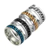 Punk Spinner Chain Ring Personalidad 5 colores Anillos giratorios de acero inoxidable para hombre Mujer Tamaño 6-12 Entrega de gota Dhal9