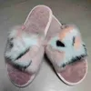 Slippare designer päls platt casual tofflor för kvinnor klänningskor klassisk paseo hemtrevlig fluffig plysch sko designer mink hår loafers äkta läder bekväm wome