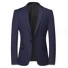 Ternos masculinos outono boutique moda negócios cultivar a moralidade lazer cor pura casamento do cavalheiro presidido sobre trabalho blazer