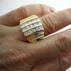 18K Gold GF skapade Diamond Men Engagement Wedding Solid Ring Size 9-15 R117