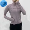 Yoga kläder långärmad beskuren sportjacka LU-38 Kvinnor Zip Fitness Winter Warm Gym Top ActiveWear Running Coats Workout Clothes Woman5hg