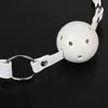 Jouet Masseur 45mm Blanc Pu Cuir Respirant Ball Gag Bouche Rétention Bdsm Érotique y Cosplay Flirter Adultes pour Couples Jeux pour Adultes