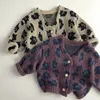 Vest Herfst Kinderkleding Luipaard Meisjes Truien Mode Gebreide Vesten Jongens Trui Casual Lange Mouw Kindertopjes Truien 230919