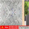 Autocollants de fenêtre 1 rouleau 3D Film de verre décoratif Anti UV salle de bain confidentialité autocollant de protection teinté auto-adhésif décor à la maison fenêtre goutte Dhyzs