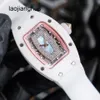 Relógio feminino Milles Richarmilles Relógio Richads Mile Designer Es Richa e Mecânico Feminino Cheio de Diamante Quadrado Moda Totalmente Automático Esportes À Prova D 'Água Branco Ce