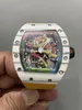 Tourbillon Watch RM68-01 Renk Graffiti Otomatik Mekanik Hareket Karbon Fiber Kılıf Safir Cam Ayna