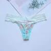 Calcinha feminina Voplidia Mulheres Floral Renda Perfeita Vs Thong Panty Sexy Underwear Rosa Feminino Lingerie Sem Emenda Low-cintura G String 022