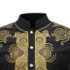 NIBESSER Camicia elegante Dashiki da uomo Abbigliamento africano estivo Camicia fashion design uomo Stampa tradizionale africana Hippie maschile202w