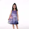 Sukienki dla dziewczynki z nadrukiem jednorożkami Dziewczyny sukienka dla dzieci Elegancka księżniczka dla dzieci