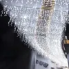 LED-strängar Party 220V Icicle Curtain String Light Droop 0,6-0,8 m dekorationer för hemma Winter Eave Street Decor Christmas Garland Outdoor