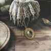 Pendant Necklaces Arrival Boho Multi-Layered Long Chain Choker For Women Inlaid Green Pink Gray Stone Trendy Jewelry