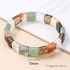 10*14mm Natural Colorful Crystal Fat Rectangle Bead Bracelets Women Trendy Energy Healing Elastic Bangles Yoga Jewelry Gift