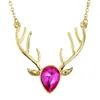 Pendant Necklaces Wholesales Fashion Jewelry Silver Plated Rhinestone Crystal Korea Deer & Pendants For Women