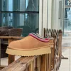 Tasman Pantoufles En Fourrure De Châtaigne Diapositives En Peau De Mouton Shearling Tazz Nouvelles Mules Femmes Hommes Ultra Mini Plateforme Botte Chaussures À Enfiler En Daim Confort Supérieur Automne Hiver Taille 35-44