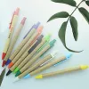 Partihandel PROMOTION STUDENTS BALLPOINT PENS ENCO-Friendly Paper Ballpoint Penns Custom Logo School Supplies Stationery Plastic Clip LL