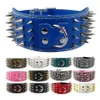 3 inch brede spikes bezaaid lederen halsband voor grote rassen Pitbull Doberman M L XL maten Y200515240a