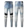 Herenjeans ontwerpers Jean-broeken Heren Borduren Patchwork Gescheurd Voor Trend Merk Motorbroek Heren Skinny Heren Jeans Punk Gestapeld Wit Recht Y2k maat 28-40