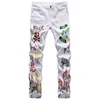 Herenjeans zomer stretch print 8 stijl witte slim fit denim broek trendy casual broek met middelhoge taille maat 28-42 streetwear