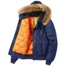 Herrarna ner parkas padding manlig vinterbomber kappa tunga jackor huva vadderad streetwear päls krage kort parka y2k 230919