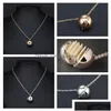 Secret Mes Ball Locket Necklace Gold Sier Pendant Personlig skräddarsydd anteckningsgåva för älskare Bästa vän Drop Delivery DHMV1