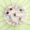 Natural Stone Halsband Sun Moon Turquoise Rose Quartz Opal Healing Crystal Pendant Rostfritt stålkedja Halsband för kvinnliga smycken