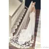 2020 vente moins cher en Stock longue chapelle longueur voile De mariée Appliques 2019 Veu De Noiva Longo voile De mariage dentelle Purfle with208V