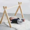 Rattles Mobiles 1pc Nordic style wooden children fitness frame BPA Free Gym Play Frame Nursery Sensory Ring-pull Toy Infant Room Rattle Toy 230919