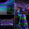 Stringhe LED Party 3X2M Luci nette natalizie solari Luci stringa a rete 8 modalità Luci nette esterne impermeabili Ghirlanda XmasTree Decorazioni per feste in cortile HKD230919