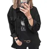 Blouses Femmes 2023 Printemps Automne Veste en velours côtelé Manteau Femme Chemise Style Top Vêtements d'extérieur à poitrine unique Lady Streetwear Lâche Casual