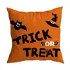 Cojín decorativo almohada Halloween mago murciélago calabaza estampado funda de cojín hogar sala de estar sofá decoración 45 45 cm 230919