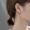 Jazaz 925 Sterling Silverörhängen Korean Cross Double Ear Clip for Women Chic No Piercing Fake Brosk Smycken Hoop Huggie200R