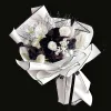 Großhandel 20 Stück Schwarz Weiß Farbe Wasserdichte Blumenverpackungspapiere 60 cm Blumenstrauß Geschenkpapier Floristenmaterial Geschenkverpackung Handwerk ZZ