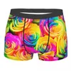 Cuecas Mens Boxer Sexy Underwear Rosas Coloridas Românticas Calcinhas Masculinas Bolsa Calças Curtas