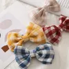 Hair Accessories Korea For Kids Children Hairpins 2/4pcs Bowknot Plaid Headwear Clip Girls Cotton Handmade Barrettes