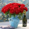 Dekorativa blommor 10pieces/parti 2023 Fashion Artificial Flower Faux Bouquet Silk Handmade Herbaceous Peony Wedding Party Home Decoration