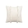 Pillow Nordic Black And White Tassel Stitching Cover Cotton Linen Thick Pillowcase 45X45/30X50CM Home Covers Decorative