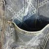 Designer jeans kvinnor mode randig logotyp fickdekoration kamellia pläd tryck hög midja